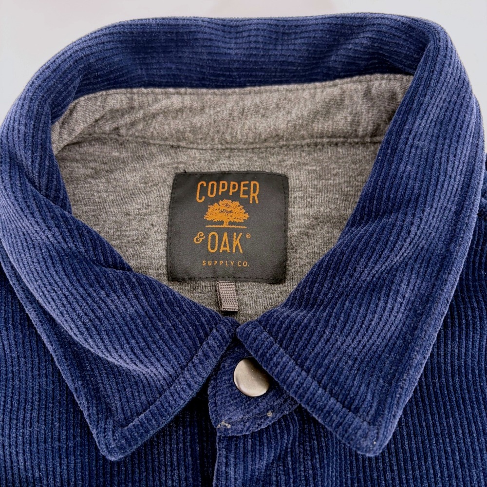 Copper Oak Supply Co Corduroy Snap Front Jacket Navy Blue Men's Size L - Picture 4 of 9